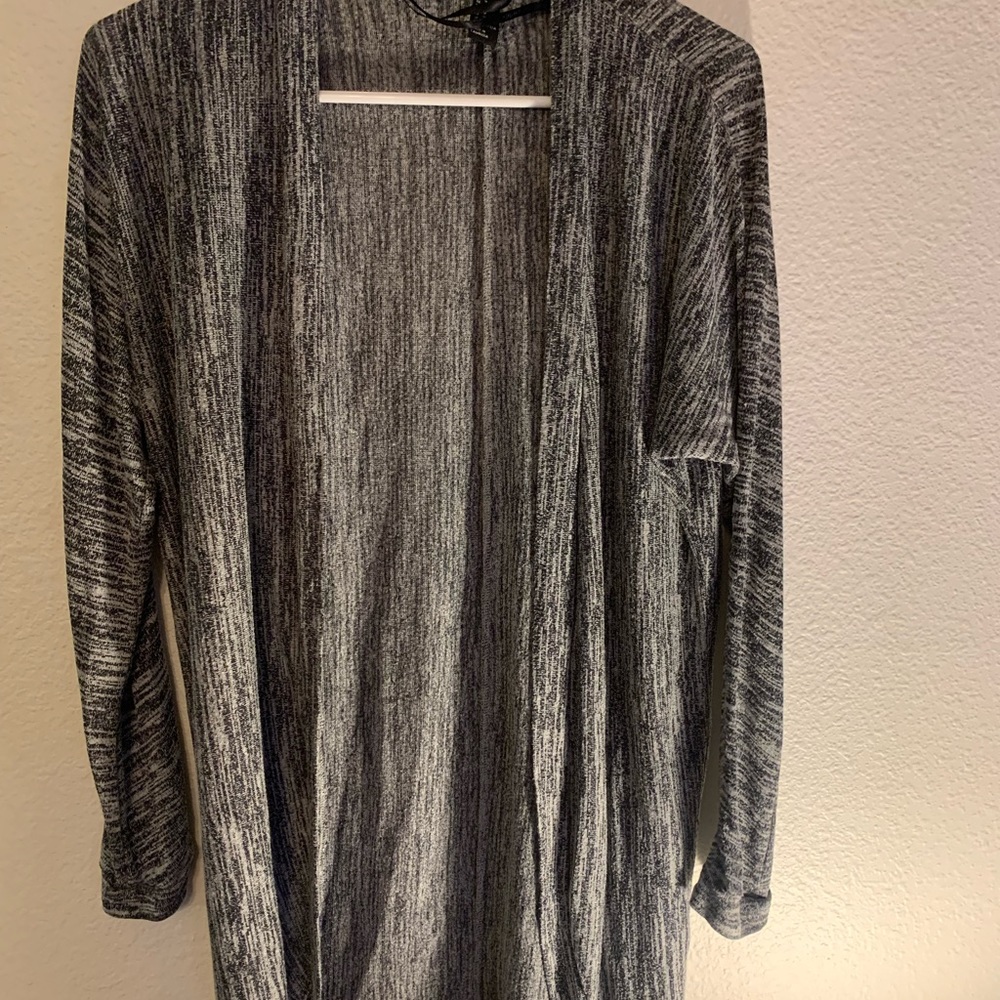 Forever 21 Gray Open Front Sweater